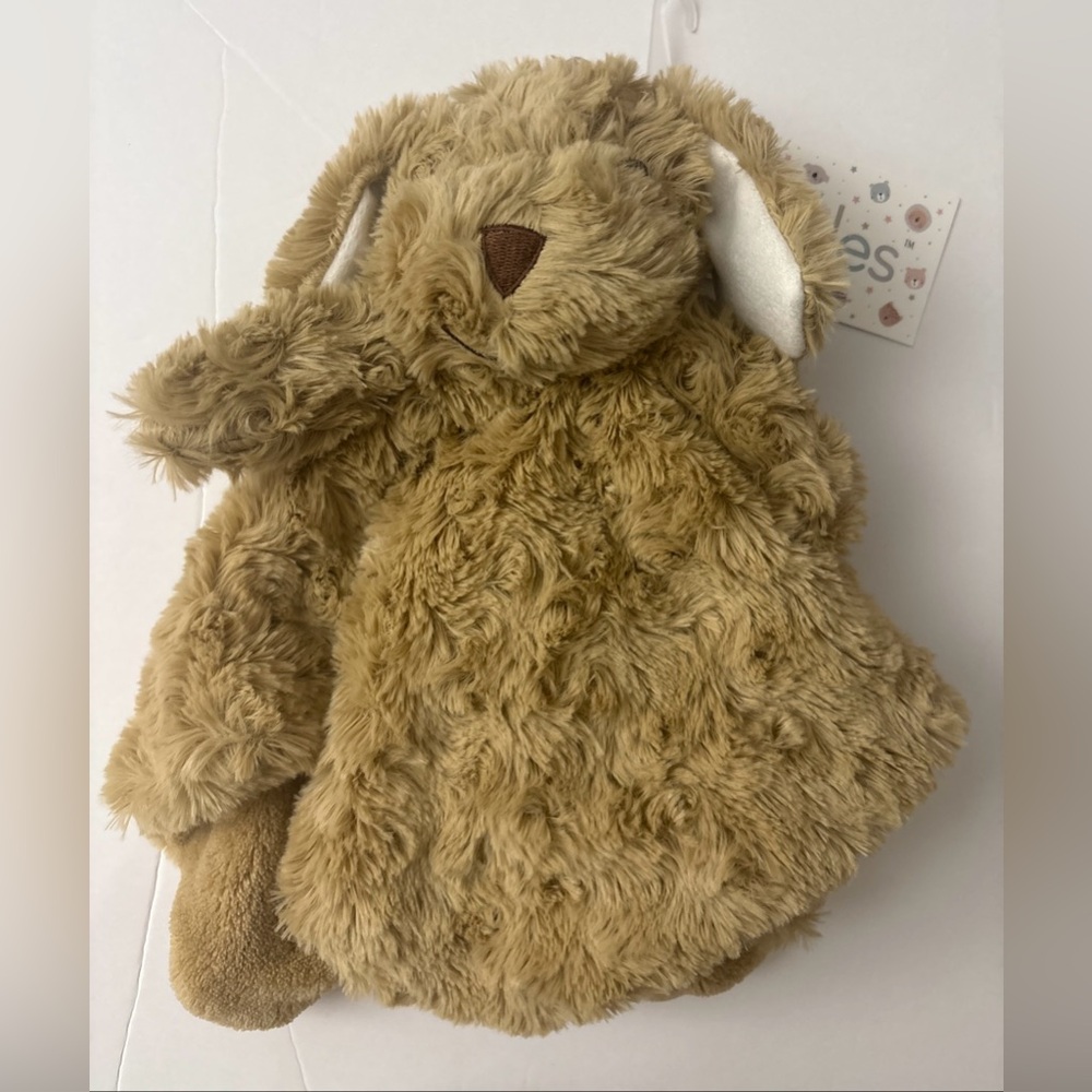 Oobles Lovey Puppy Dog Brown Rosette Security Blanket Baby Toy NEW